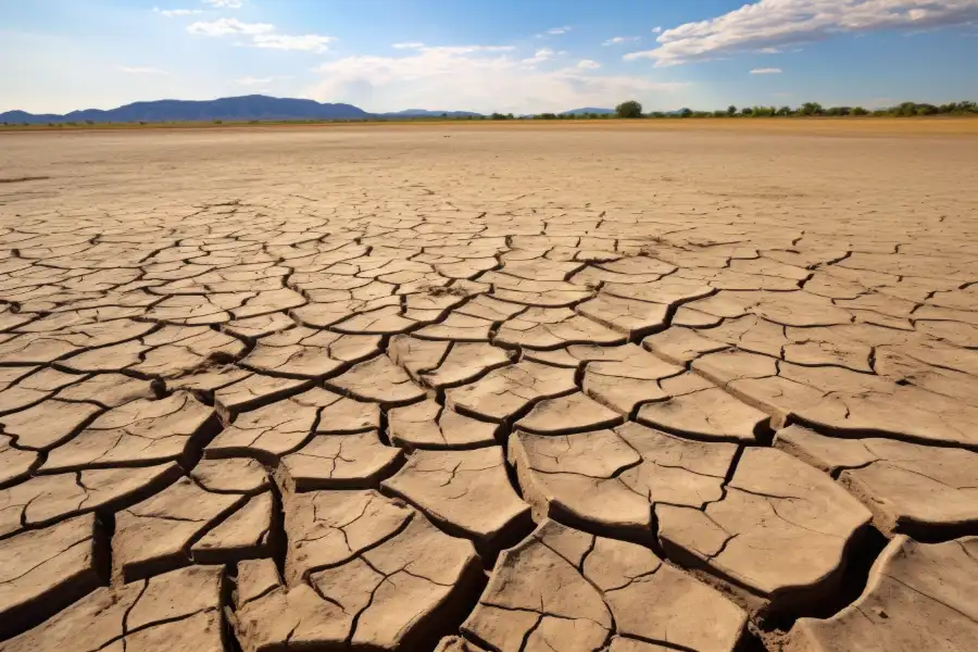 A cracked, dry, arid landscape